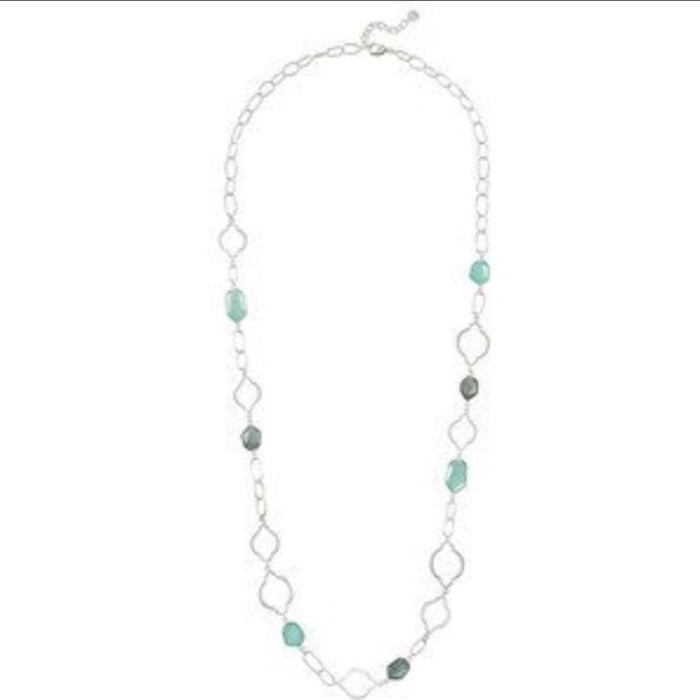 Stella & Dot | SILVER Artisan Labradorite+Aqua Amazonite Arabesque LinkN… - Picture 6 of 12